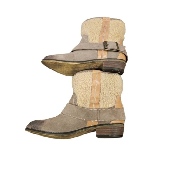 Kelsi Dagger | Tan Ankle Buckle Booties | Size 6 - Picture 9 of 11